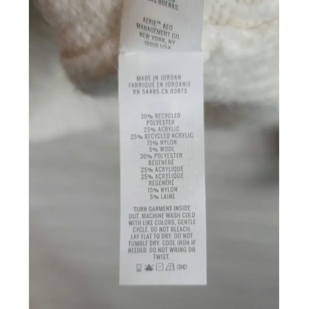 AERIE QUARTER ZIP ARGYLE SWEATER WOOL BLEND, SZ SMALL